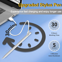 Stylet capacitif actif pour iPad, idéal pour le travail de bureau, autonomie ultra-longue de 30 heures, rejet de la paume, haute sensibilité, remplaçable