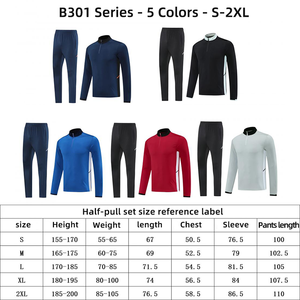 Survêtements Sportifs Vides en Polyester en Gros, Ensembles de Course de Sport pour Hommes, Survêtements d'Entraînement de Football Personnalisés, Demi-Vestes OEM - Product Image 2