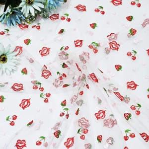 ملابس داخلية مثيرة قماش شبكي دانتيل مطرز على شكل شفة ملونة للنساء ملابس داخلية - Product Image 3