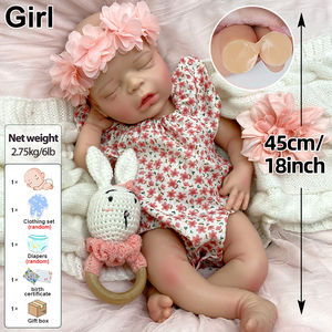 Bambola Reborn Realistica con Bocca Aperta, 18 Pollici, Corpo Intero in Silicone, per Collezionisti <span class=keywords><strong>di</strong></span> Bambole e Artisti - Product Image 2