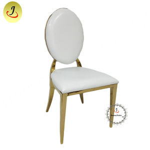 Chaise de salle à manger en acier inoxydable de forme ronde moderne en or JC-SS87, vente en gros, meubles de maison, événements, fêtes - Product Image 5