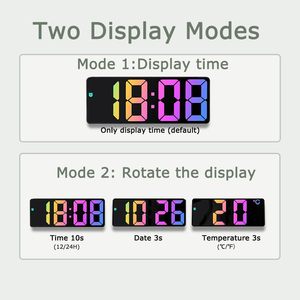 Colorful <b>LED</b> Alarm <b>Clock</b> with Temperature Display Large Numbers Date Bedside <b>Clock</b> Popular Digital <b>Clock</b> - Product Image 3