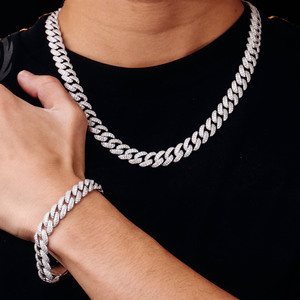 Charme en moissanite plaqué platine argent sterling de 7 à 26 pouces, vente en gros directe d'usine, tendance sur les réseaux sociaux, pour anniversaire d'enfant, troisième anniversaire - Product Image 1