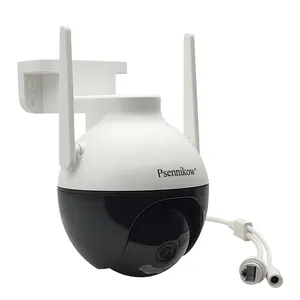 Penglihatan Malam Penuh Warna 4mp WiFi Mini PTZ Dome IP Kamera Pengintai Luar Ruangan