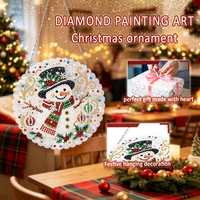 Kit de peinture diamant 5D en acrylique LS, forme ronde, pour intérieur, motif Père Noël et renne, cadeau artisanal fait main pour Noël