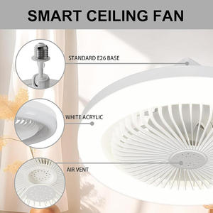 Thông minh mờ nhà bóng đèn di chuyển đầu Trần LED ánh sáng quạt 360 xoay điều khiển từ xa hiện đại quạt trần với đèn - Product Image 4