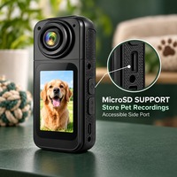 Kamera Perekam Hewan Peliharaan Portabel WiFi Action Cam dengan Dukungan MicroSD dan Layar Berwarna