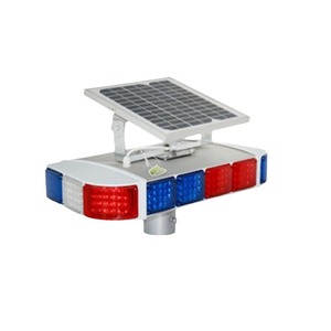Solar Warning Light Led Flashing Traffic Signal Light Pole Mount Aluminum Frame Ip65 Protection - Product Image 1