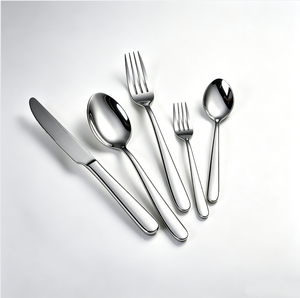 Juego de Cubiertos de Acero Inoxidable 304, Acabado Pulido Espejo, Estilo Moderno y Minimalista, para Hotel y Restaurantes de Alta Gama - Product Image 1