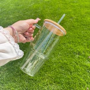 Gobelet de voiture en verre borosilicate de 40 oz avec poignée, résistant à la chaleur pour café chaud - Product Image 2