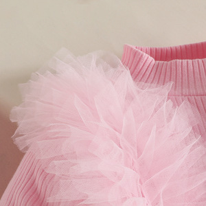 Nuovi arrivi vestiti per <span class=keywords><strong>bambina</strong></span> in maglia di pizzo a righe a maniche lunghe <span class=keywords><strong>gonna</strong></span> con bottone superiore a due pezzi set di abbigliamento per neonata - Product Image 4