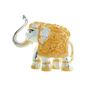 Idole d'éléphant en métal plaqué argent d'inspiration vintage, coffre, équilibre du Vastu, énergie positive, décoration d'intérieur pour Diwali, antique - Product Image 4