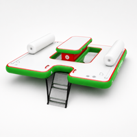 Plateforme flottante gonflable commerciale avec table et échelle pour lac, plage, complexe hôtelier, club nautique
