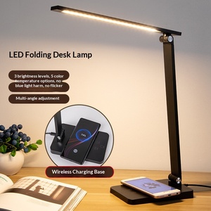 Lampada da Scrivania <span class=keywords><strong>LED</strong></span> Pieghevole a Tre Pulsanti con Dimmer Touch, Ricarica Wireless, Alimentazione USB, Certificata RoHS, Luce da Lettura per Studenti - Product Image 1