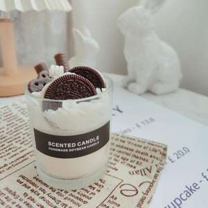 Venta al por mayor personalizado hecho a mano DIY comida novedad vela lujo helado aromático postre velas para Navidad decoración del hogar regalos de fiesta - Product Image 5