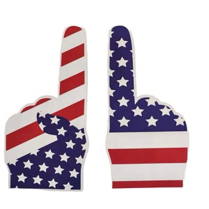 Doigt en mousse imprimé avec le drapeau américain et logo personnalisé 2026, main de soutien avec logo, main de soutien joyeuse avec applaudissements - Product Image 1
