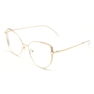 <span class=keywords><strong>Lunettes</strong></span> optiques à la mode pour <span class=keywords><strong>femmes</strong></span> avec monture large en acier inoxydable <span class=keywords><strong>de</strong></span> style oeil <span class=keywords><strong>de</strong></span> chat motif solide brillant vue latérale <span class=keywords><strong>lunettes</strong></span> colorées - Product Image 2