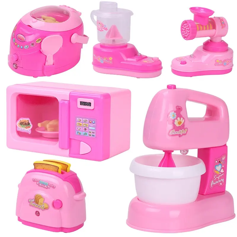 Kitchen toy set mini rice cooker pink cute girls kitchen toys real cook
