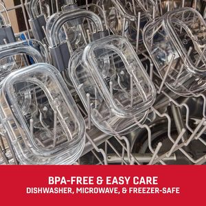 ชุดกล่องแก้วสำหรับเตรียมอาหารพร้อมฝาปิด ปลอดสาร BPA พลาสติกสำหรับเก็บอาหารในครัว ปิดผนึกได้ ใช้กับตู้เย็นได้ - Product Image 4