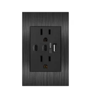 Wall socket usb-c American home switch 2 ports charging power socket with usb port