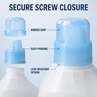 Botella de Detergente para Ropa Ecológica de 2L, HDPE, con Tapa Blanca de Rosca en PP o PET, para Limpieza del Hogar, Venta al Por Mayor