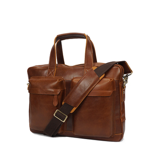 Sac à main vintage en cuir de cheval fou pour homme, mallette à <span class=keywords><strong>grain</strong></span> complet, sac en cuir - Product Image 3