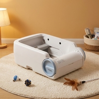 Bac à litière pour chat en plastique de 10 kg, avec système de nettoyage automatique et désodorisation, commandé par application WiFi intelligente, espace intérieur de 65 L, forme rectangulaire, pour chats