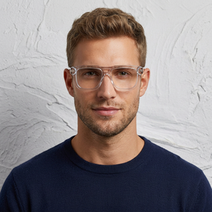 Monturas de Gafas Rectangulares Transparentes con Aro Completo para Hombre, Color Sólido, Anti-UV, Corrección de Visión, Uso Diario para Adultos - Product Image 1