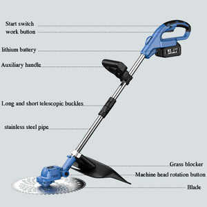 Tondeuse à gazon sans fil avec batterie au lithium, tige télescopique, tuyau en acier inoxydable pour la coupe des mauvaises herbes dans la pelouse et le jardin - Product Image 2