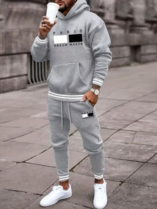 Conjunto Deportivo de 2 Piezas <span class=keywords><strong>para</strong></span> <span class=keywords><strong>Hombre</strong></span>, Sudadera con Capucha de Manga Larga y Pantalones Jogger Elásticos, Ropa Deportiva Casual Masculina - Product Image 4