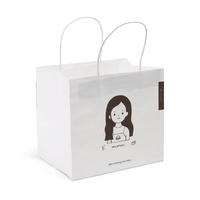 Sac fourre-tout en papier kraft personnalisé avec logo imprimé, sac en papier commercial pour emporter, thé au lait, vêtements, cadeaux, emballage et conditionnement