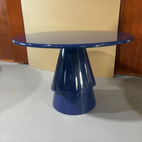 Table à manger ronde en bois massif de luxe moderne avec base en fibre de verre, design pliable et extensible pour hôtels et restaurants