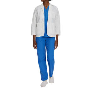Canvas spandex personnalisable Manteaux de laboratoire en forme de cœur Taille XL OEM Uniformes du personnel hospitalier Gommages de clinique Vêtements de médecin Vente en gros - Product Image 5