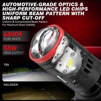 Projecteurs LED MINI LANSEKO T06 avec lentilles de projecteur H4 HB2, puces LED GC-3870, 45W 12000LM, faisceau haut/bas, 12V 24V, phares LED pour voiture