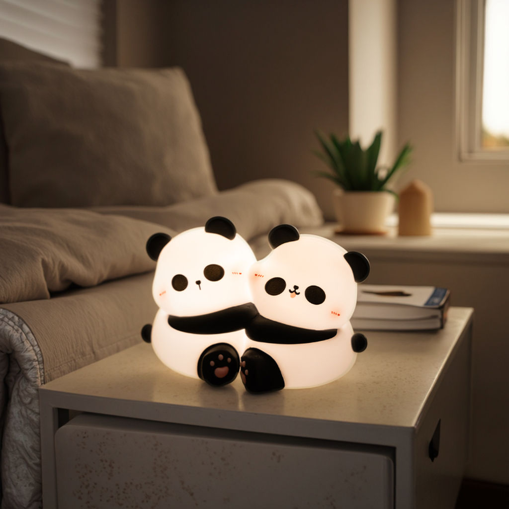Cute Panda Night Light Soft LED Glow for Kids' Bedrooms Children Night Light