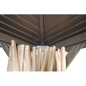 Quadratischer schwarzer Eisen-Garten-Baldachin-Pavillon Pergola-Pavillon im Freien mit PVC-Aluminiumstahl-Poly-Dach rahmen - Product Image 2