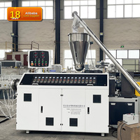 Extrusora de Plástico Automática de Doble Tornillo SJSZ65/132 con Control PLC y Caja de Engranajes para Perfiles de Tuberías de PVC, UPVC, CPVC y WPC, y Gránulos