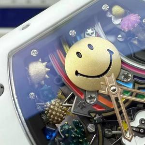 Reloj de Lujo para Hombre, Automático, Mecánico, con Tourbillon, de Cerámica Blanca RM88, Personalizado de Alta Gama, con Cara Sonriente Colorida, Regalo de Cumpleaños - Product Image 3