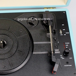 <span class=keywords><strong>Tocadiscos</strong></span> Portátil de Maleta - <span class=keywords><strong>Tocadiscos</strong></span> de Vinilo Vintage para Viajes, Reproductor de 3 Velocidades con Transmisión por Correa y Altavoces Integrados - Product Image 2