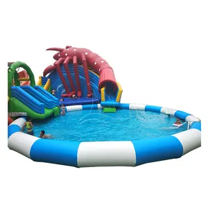 Amusement eau chaude bateau à aubes piscine enfants château gonflable piscine gonflable pour enfants
