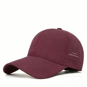 Casquette de baseball en toile imperméable à 6 panneaux, style sportif et formel, avec trous découpés au laser, pour le golf, vente en gros - Product Image 6
