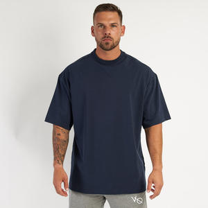 T-shirt pour <span class=keywords><strong>homme</strong></span>, décontracté, pour la course à pied et l'entraînement physique, vente en gros, style hip-hop, surdimensionné, en coton - Product Image 3