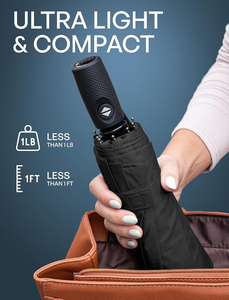 Parapluie de voyage coupe-vent LK_<span class=keywords><strong>HW</strong></span> - Pliage automatique compact, résiste aux vents de 85 mph, diamètre ouvert de 106 mm, protection contre la pluie et le soleil - Product Image 2