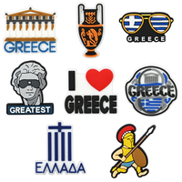 Accessoires de décoration pour sabots à thème Grèce, pour pays de l'UE, incluant des épingles amovibles en PVC, des breloques pour sabots, des boucles et des breloques de style grec