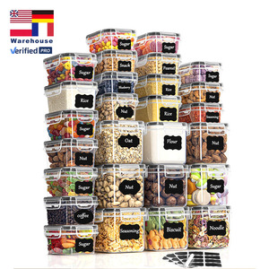 Set di contenitori in plastica trasparente 27 pezzi di alta qualità disponibile in più dimensioni ermetici impilabili per la conservazione della cucina - Product Image 1