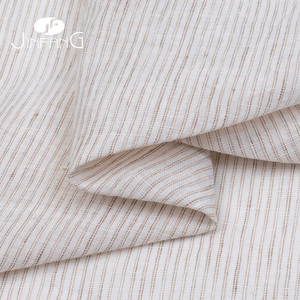 Tissu en lin rayé coloré <span class=keywords><strong>orange</strong></span> et bleu, délavé à la pierre, 100 % lin, poids moyen, écologique, tissé doux pour vêtements, chemises et robes - Product Image 6