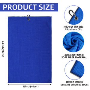 Small MOQ Custom Printed Logo High Quality <strong>Golf</strong> <strong>Towels</strong> Microfiber Waffle <strong>Golf</strong> <strong>Towel</strong> - Product Image 5