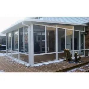 屋面板价格高品质便携式铝框白色窗户建筑水平风格表面日光室