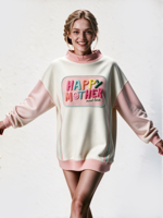 Nouvelle arrivée : Sweat-shirt pour femmes à col montant, longueur allongée, logo brodé personnalisé, sweat-shirt pour femmes