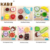 YD TOYS Ecologisch verantwoorde, niet-toxische houten fruit- en groentesnijset voor kinderen, educatief keukenspeelgoed voor unisex kinderen van 4-6 jaar oud
